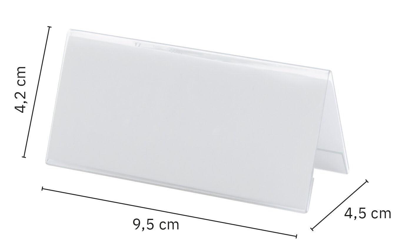 SIGEL TA138 Portanome da tavolo, a tettuccio, trasparente, per 95x42 mm, 10 pz
