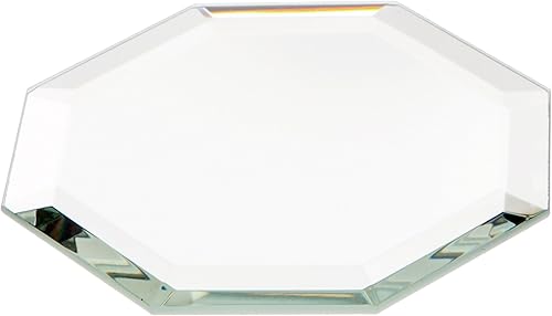 Plymor Octagon - Espejo de cristal biselado de 0.118in, 2.5 x 2.5 pulgadas (paquete de 24)