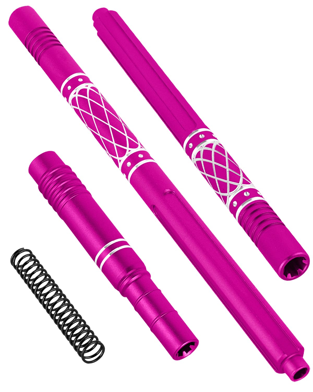 RcarmubWow RC Aluminium Center Driveshafts Axles Upgrades Part for 1/10 Kraton 4x4 4S V2,Outcast 4x4 4S V2,Alloy Center Slider Drive Shafts CVD Hop-up,Pink