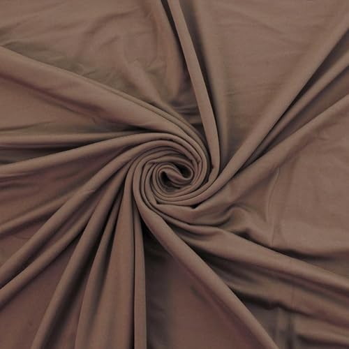 Miniatura 10 de Tela DBP sólida, poliéster cepillado doble elástico en 4 direcciones, color plomizo, 12 yardas