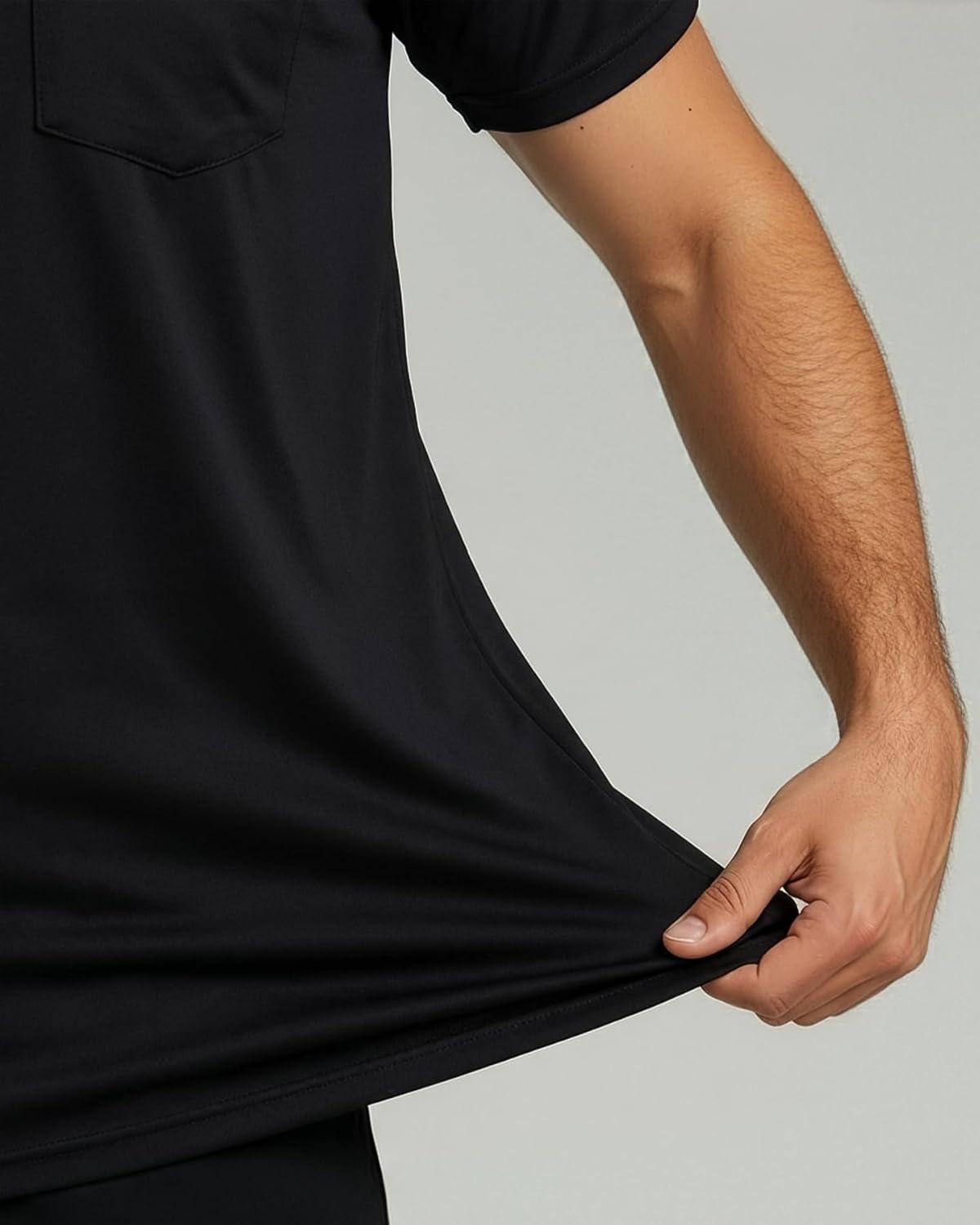 Real Essentials 4 Pack: Men's Dry-Fit Short Sleeve Pocket Crew Performance Athletic T-Shirt (Available in Big & Tall) - Image 4