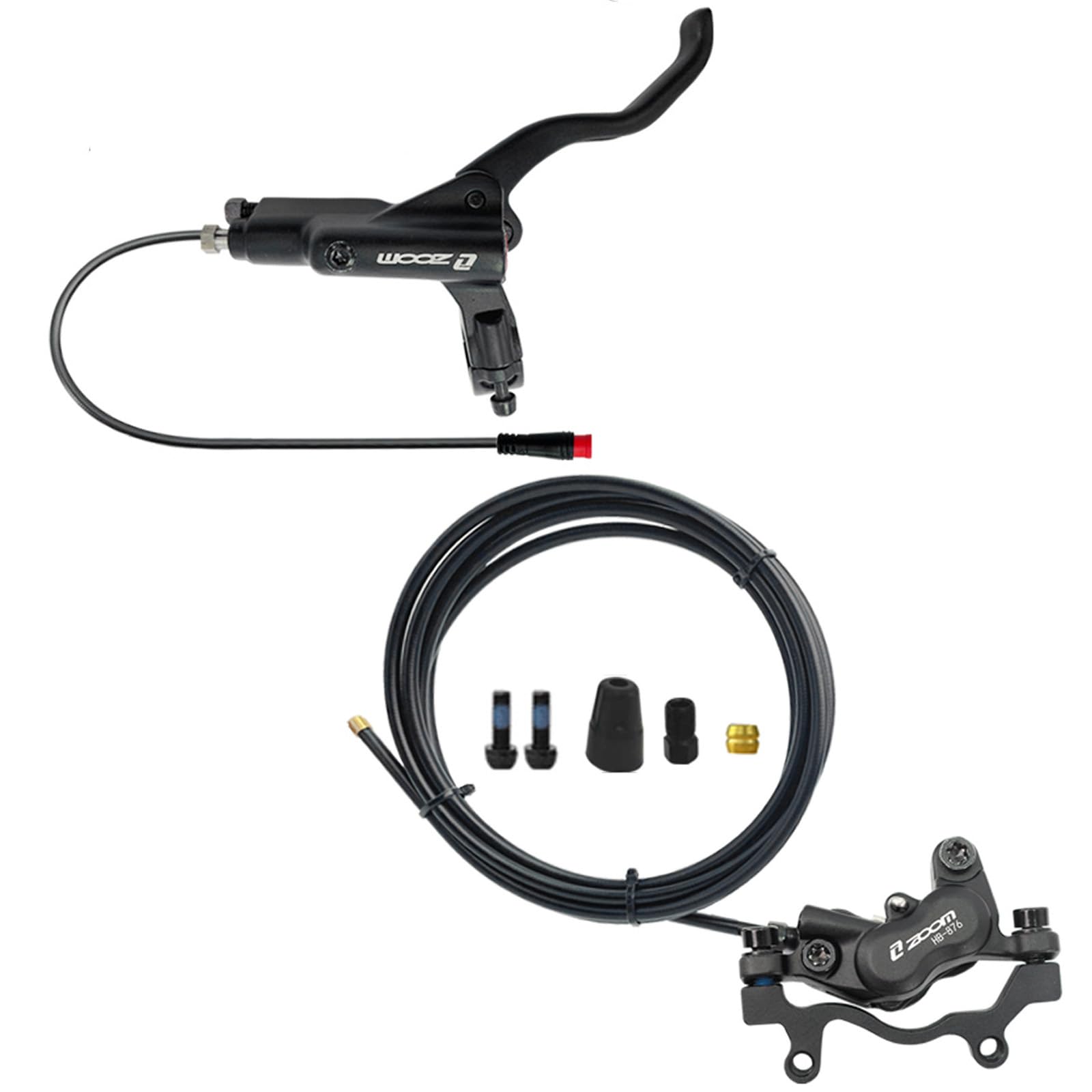 BUCKLOS Zoom HB876E 2-PIN 4 Piston Ebike Power Off Hydraulic Disc Brake Set
