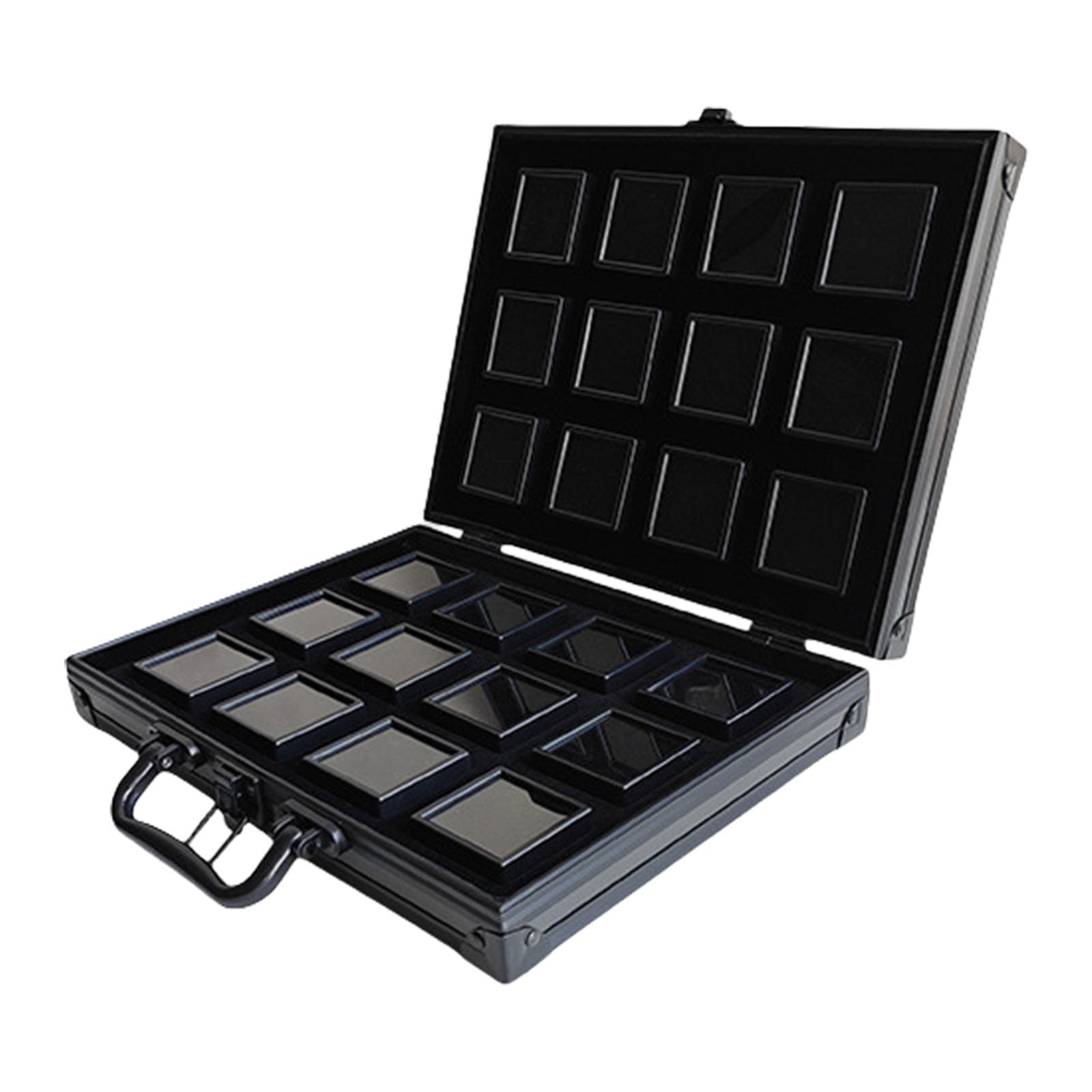 Caja de almacenamiento de joyería de aleación de aluminio resistente con cerradura para almacenamiento seguro y fácil transporte de piedras preciosas Organización Vitrina segura de joyería