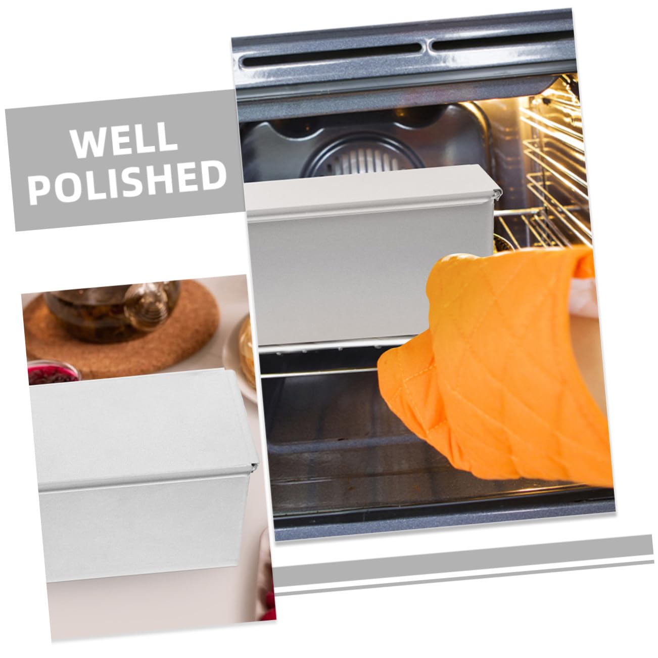 UKCOCO Molde Rectangular para Pan con Tapa Bandeja Antiadherente para Hornear Tostadas y Bizcochos Molde Ligero y Duradero para Uso Doméstico y Profesional para Horno y Repostería