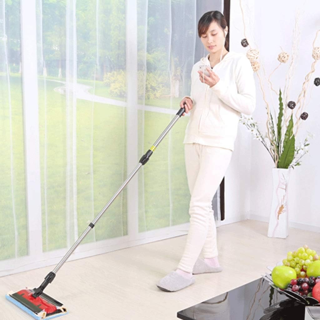 HBJWOV Red Mop Broom, Professional Microfiber Mop for Hardwood, Laminate, Tile Floor Cleaning, Stainless Steel Telescopic Handle