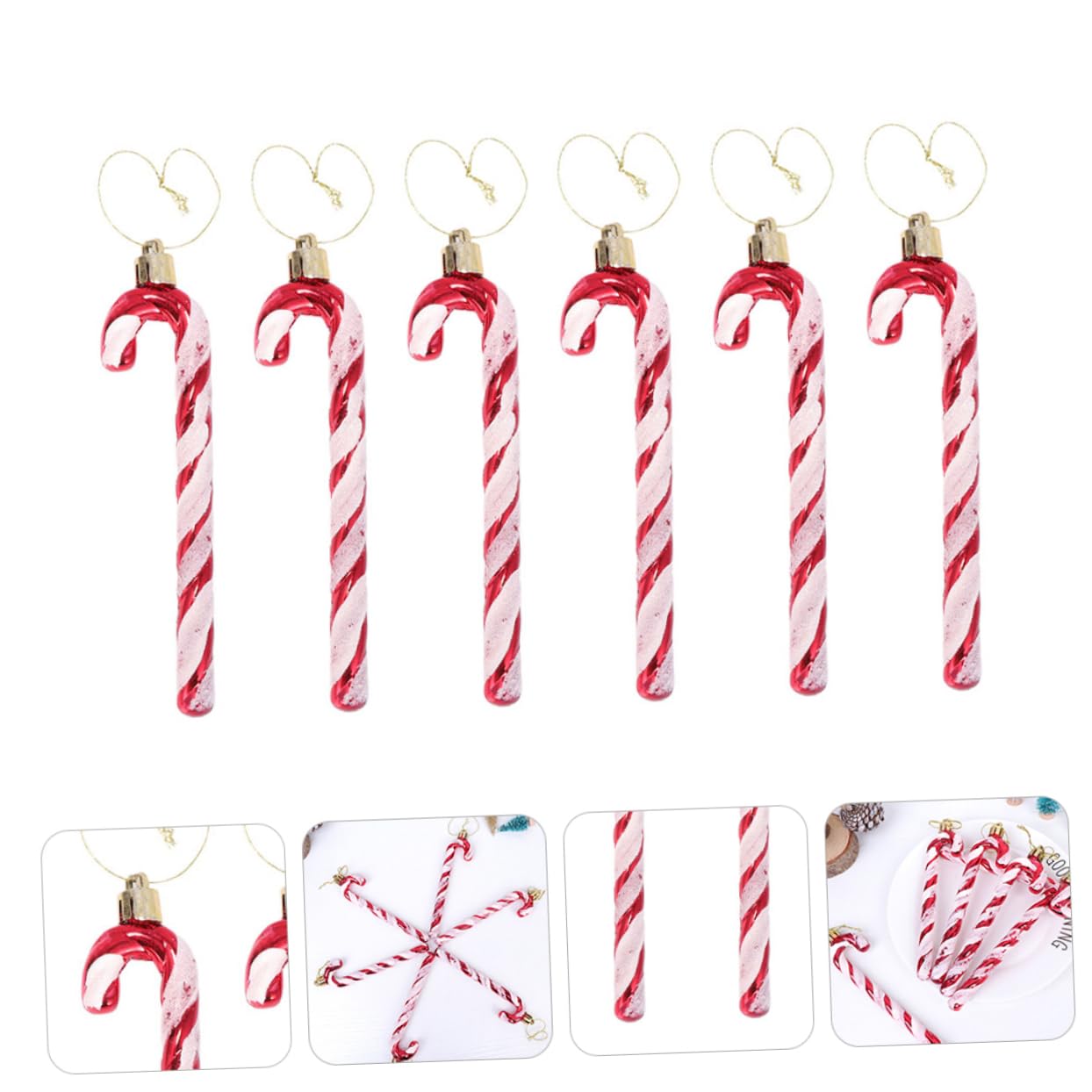 PRETYZOOM 48 STK Weihnachtsstock Weihnachtsdekoration Christbaumschmuck Zum Aufhängen Weihnachtskrücke Weihnachtsverzierung Weihnachtsbaum-hängeornamente Weihnachtsbaumschmuck Überzug