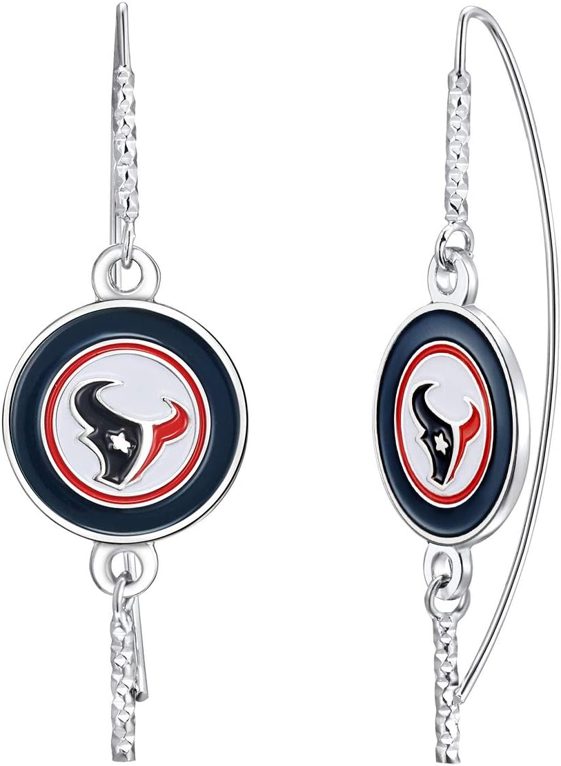 Pro Specialties Group NFL Denver Broncos Fish Hook Earrings, Silver, 9/16 x 2 : Sports & Outdoors
