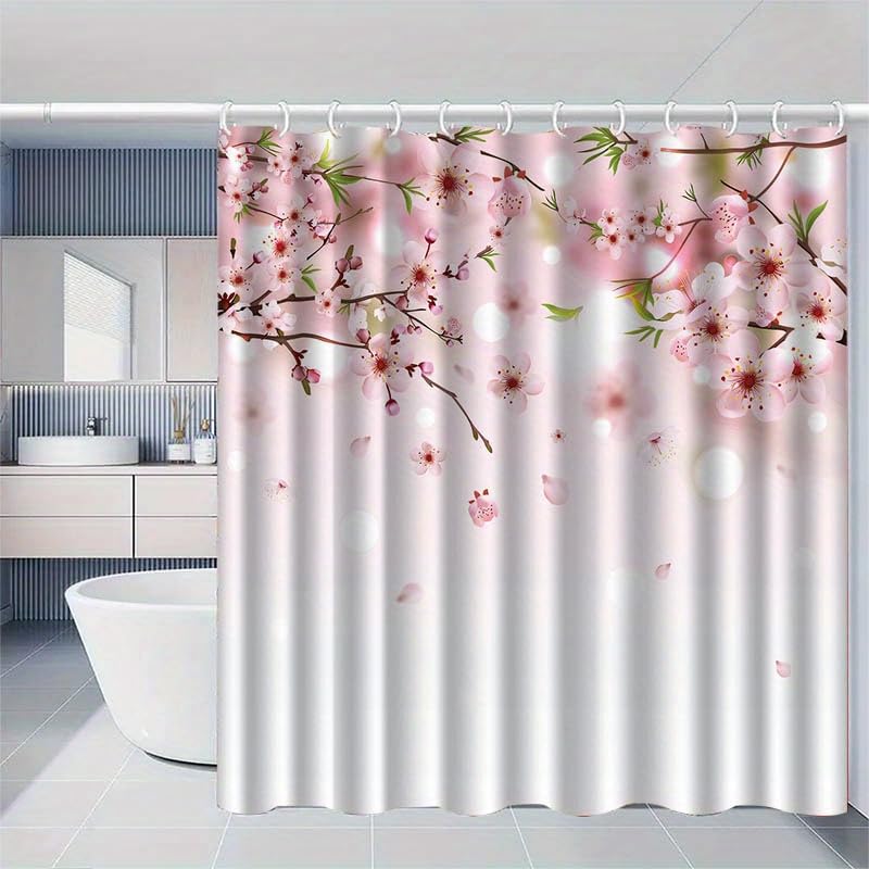 Rideau de douche haut de gamme en tissu imperméable fleuri