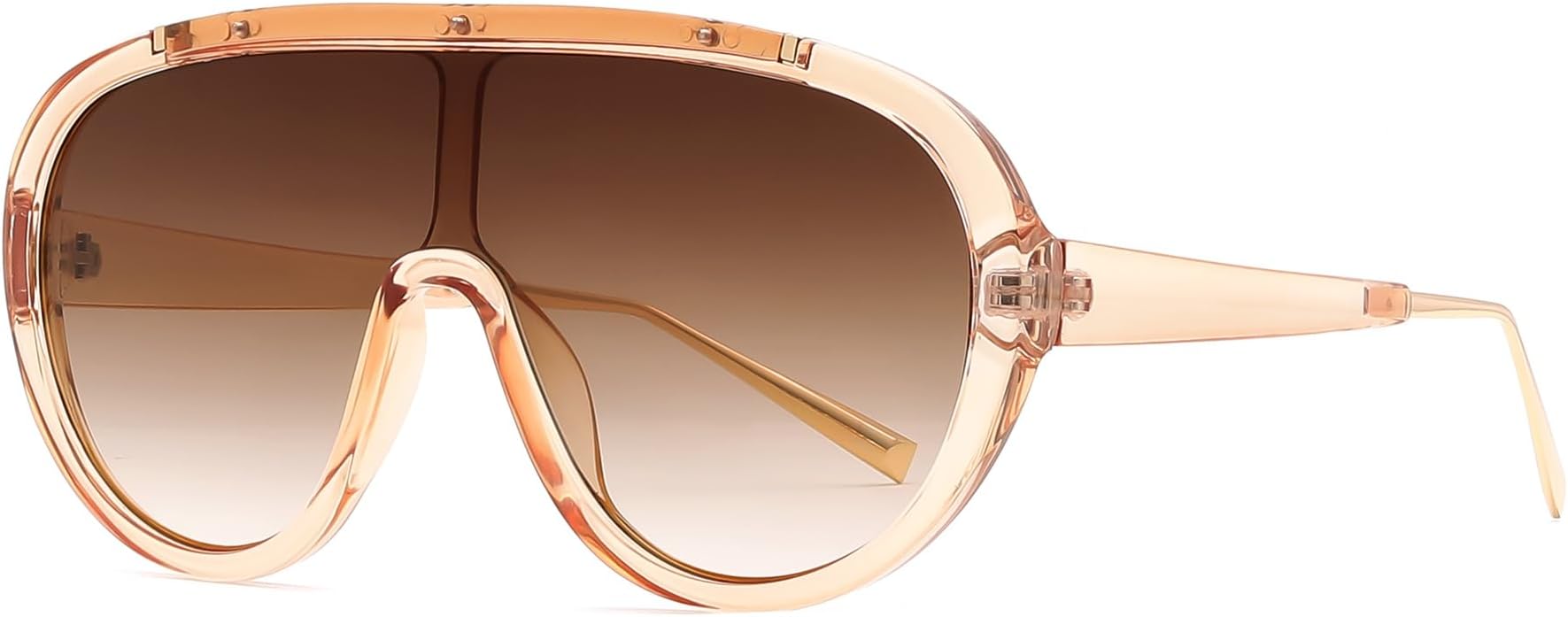 Sunglasses Women Oversized One Piece Frame UV400 Sun Glasses Trendy Retro Shades B2580