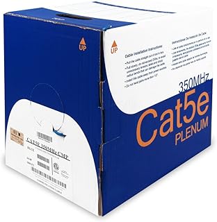 Cable Central LLC 1000Ft Cat.5E Solid Cable Plenum Blue, UL/ETL/CSA - 1000 Feet