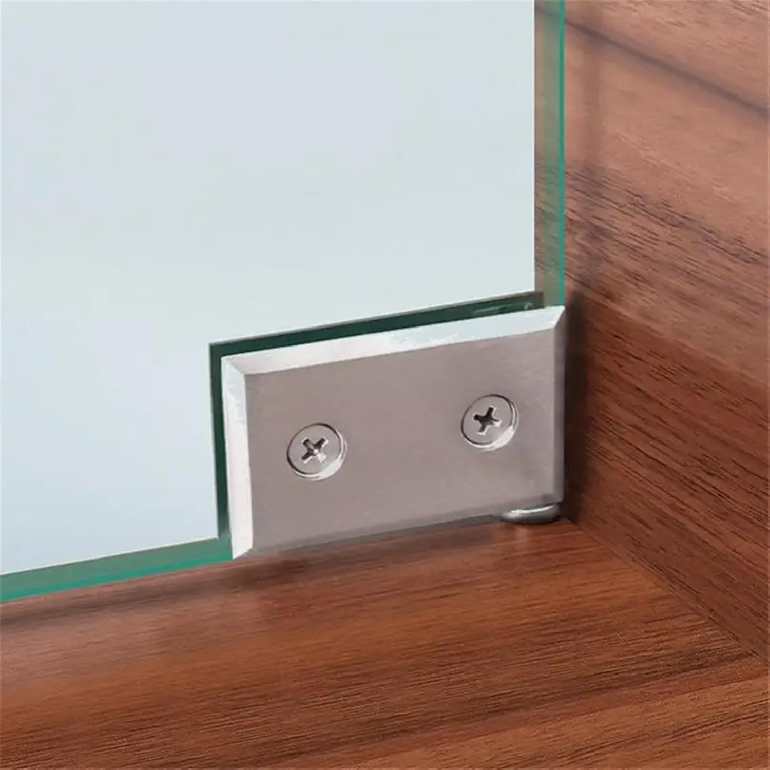 Cabinet Glass Hinge Zinc Alloy Thickened Connector Shower Door Fixed Panel Glass to Glass Corner Clamp for 5 to 8mm Thickness