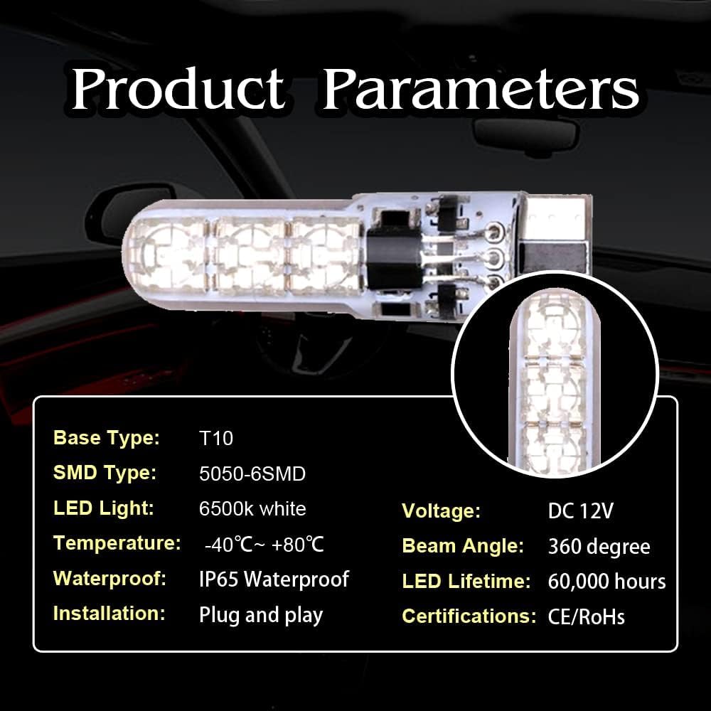 Car T10 RGB LED Bulb Width Light with Remote Control W5W 194 168 2825 Strobe Light 16 Colors 5050 Wedge Replacement for Car Interior Map Dome Door License Plate Light Reading Lights (20PCS)