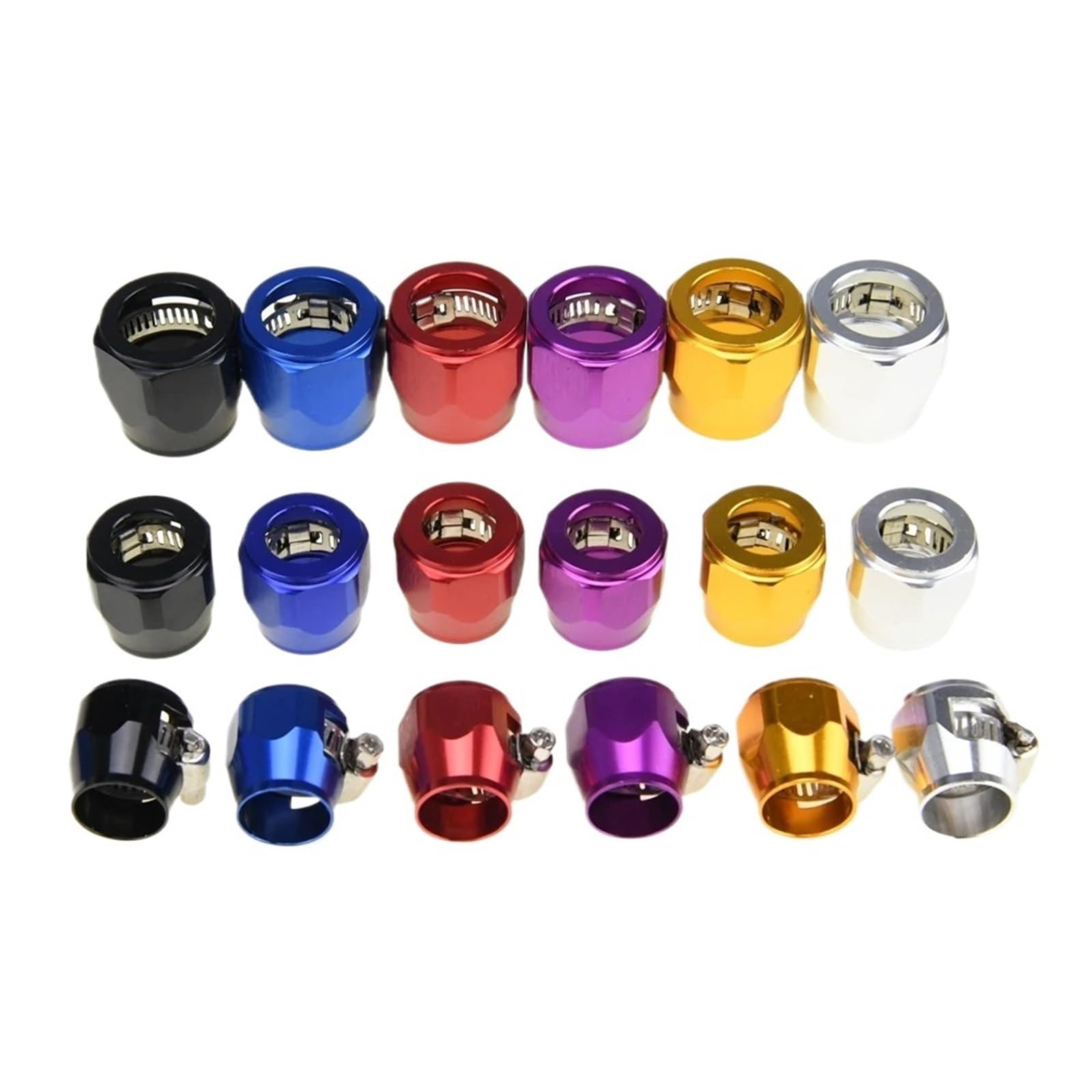 Lot de 10 colliers de serrage en aluminium AN4/AN6/AN8/AN10/AN12 - Pour une installation propre (rouge, 10 pièces AN10)