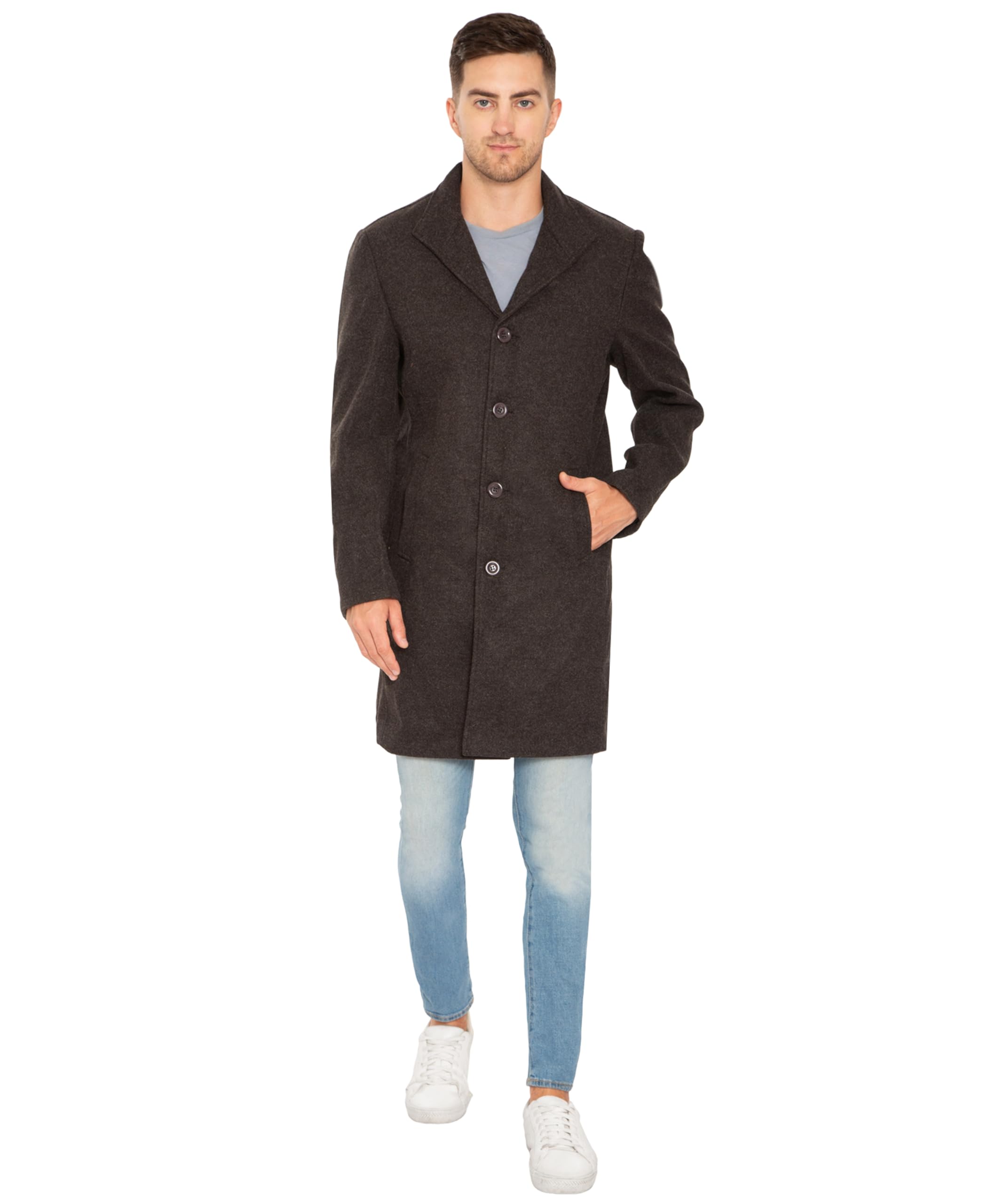 matelco Men Pure Wool Collar Trench Coat | Winter Long Overcoat-picture-45