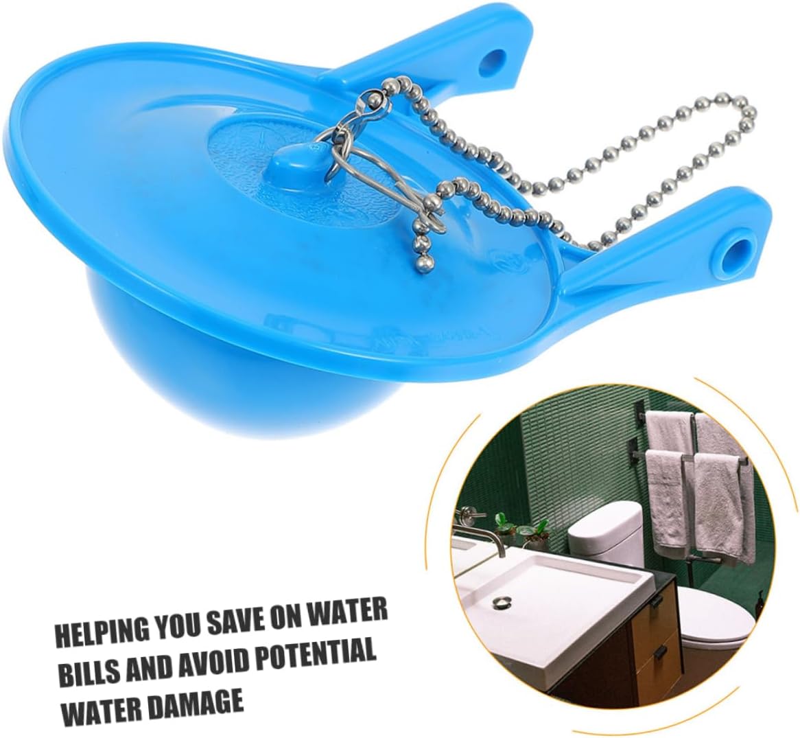 TEHAUX 4Pcs Toilet Flapper Replacement Kit Easy Install Flapper with Chain Compatible with Standard Toilet Tanks High Compatibility for Efficient Repair Blue