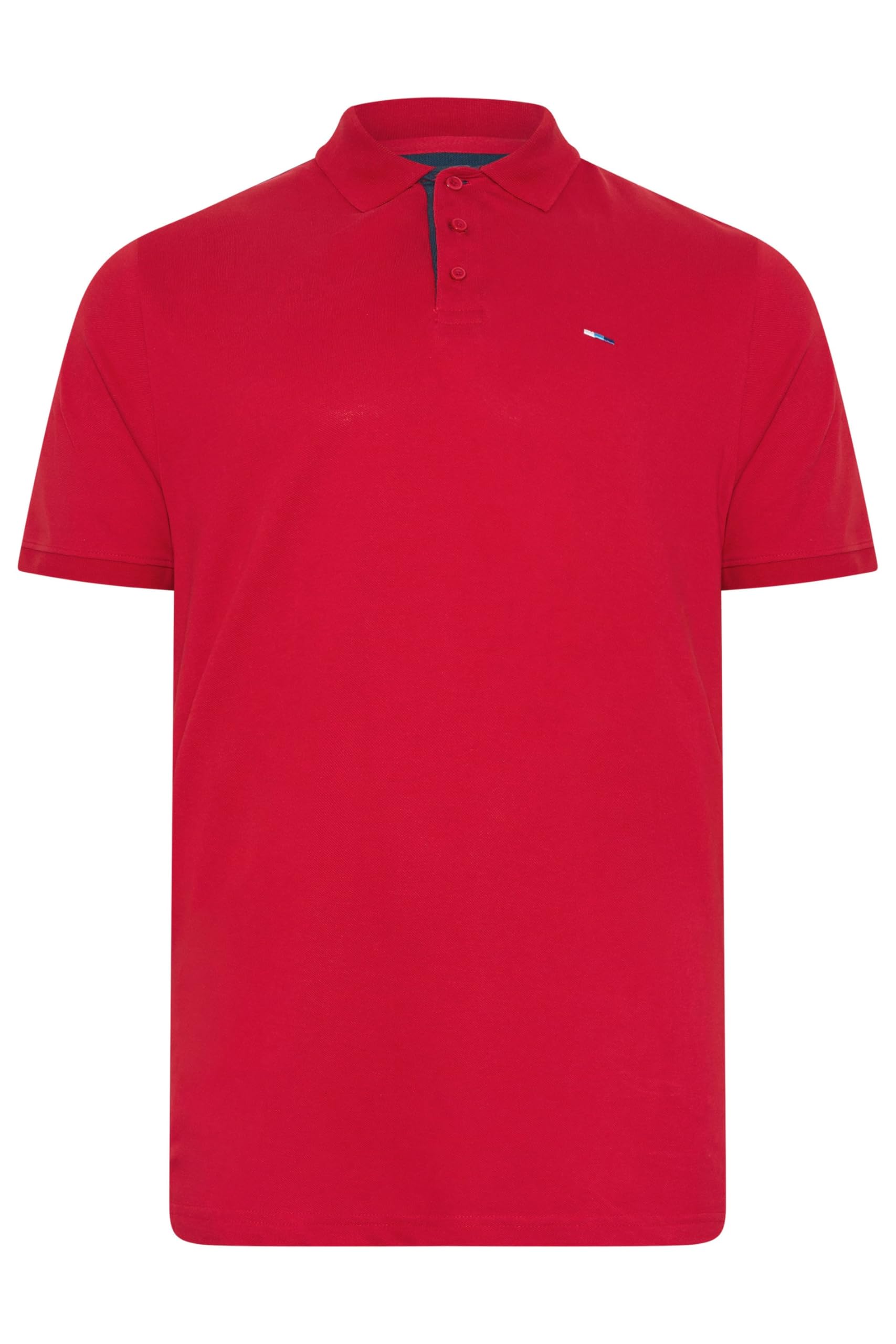 BadRhino Big & Tall Contrast Polo Shirt - Men's - Plus Size Curve Red