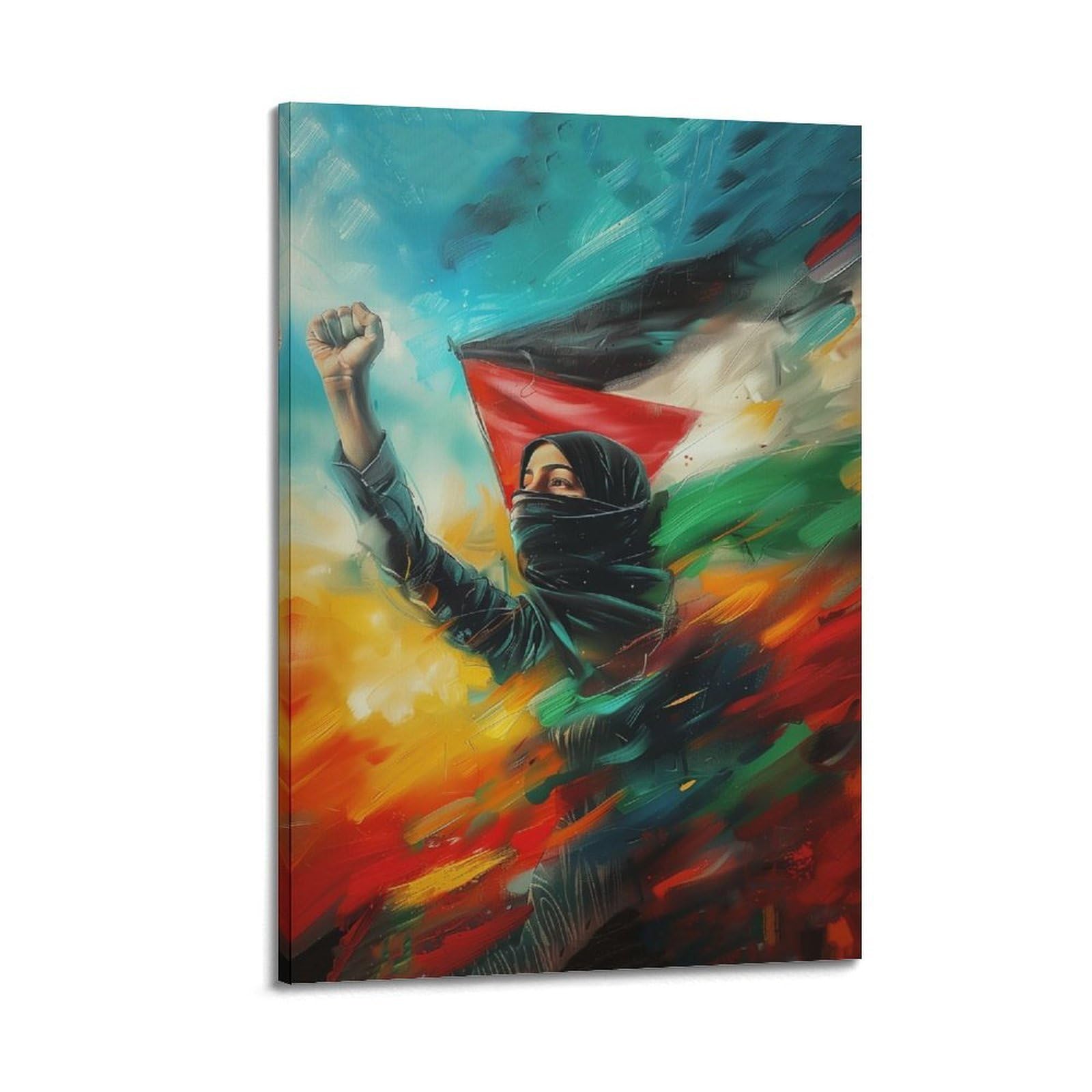 XKUGA Anti War Solidarity Poster Gaza Palestinian Catastrophe Modern Decorative Canvas Prints - Ideal Wall Art for Family, Man Cave, Game Room, Boys & Girls Bedroom 16x24inch(40x60cm)