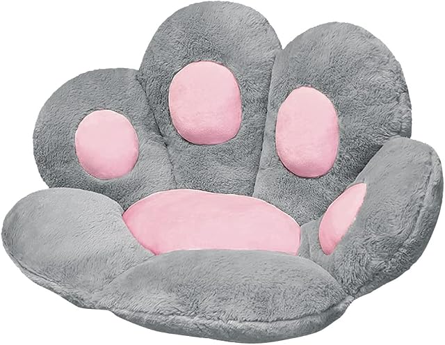 Souarts Cat Paw Shape Seat Cushion Lazy Sofa Plush Chair Cushion Cute Comfy Back Seat Cushions for Bedroom Office Sofa