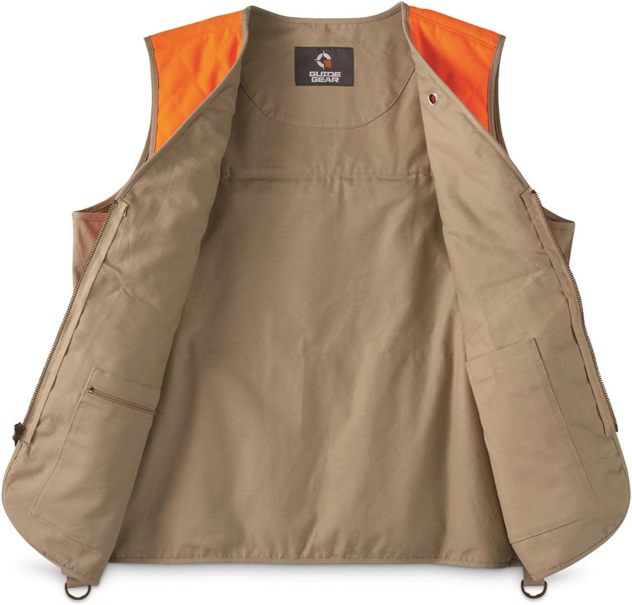 Guide Gear Men's Upland Vest for Bird Hunting, Orange with Back Game Pouch - Image 3