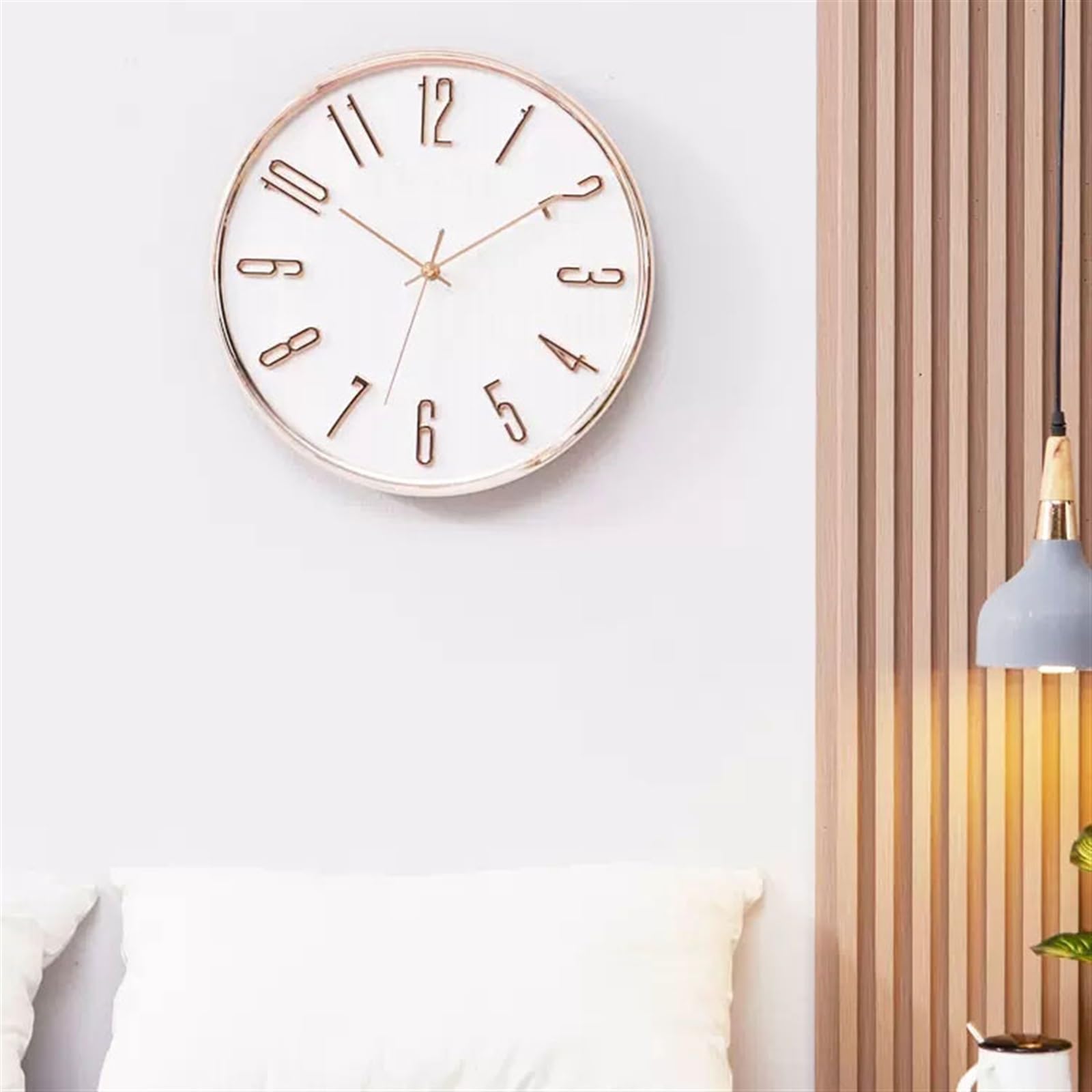 Cucina Orologio da parete for soggiorno alla moda di lusso semplice for la casa al quarzo creativo moderno Decorazioni per interni(Orange)