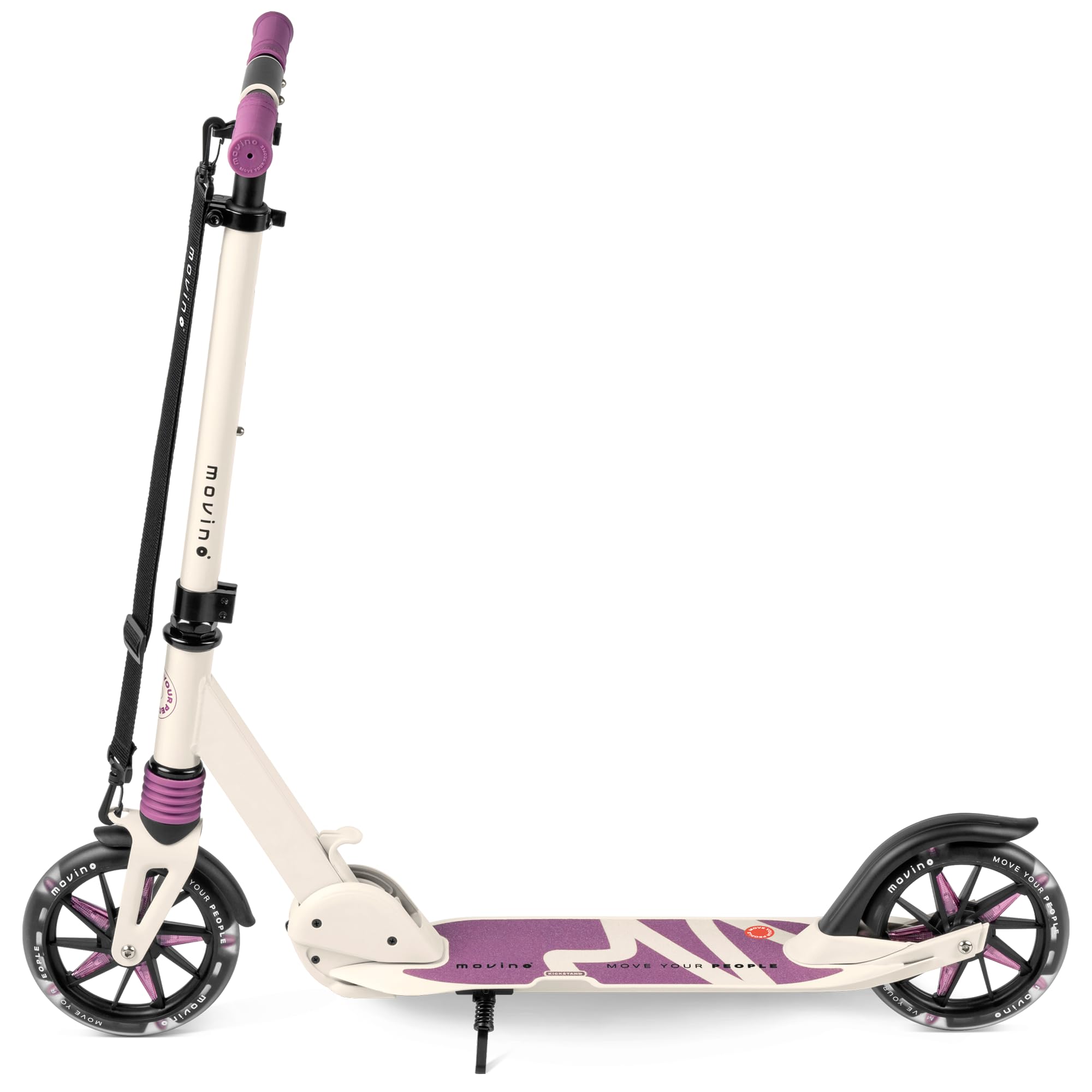 Movino Monopattino Urbano per Bambini e Adulti - Pieghevole - Scooter con Ruote LED Grandi 180 mm - Manubrio Regolabile - fino a 100 kg - City Light