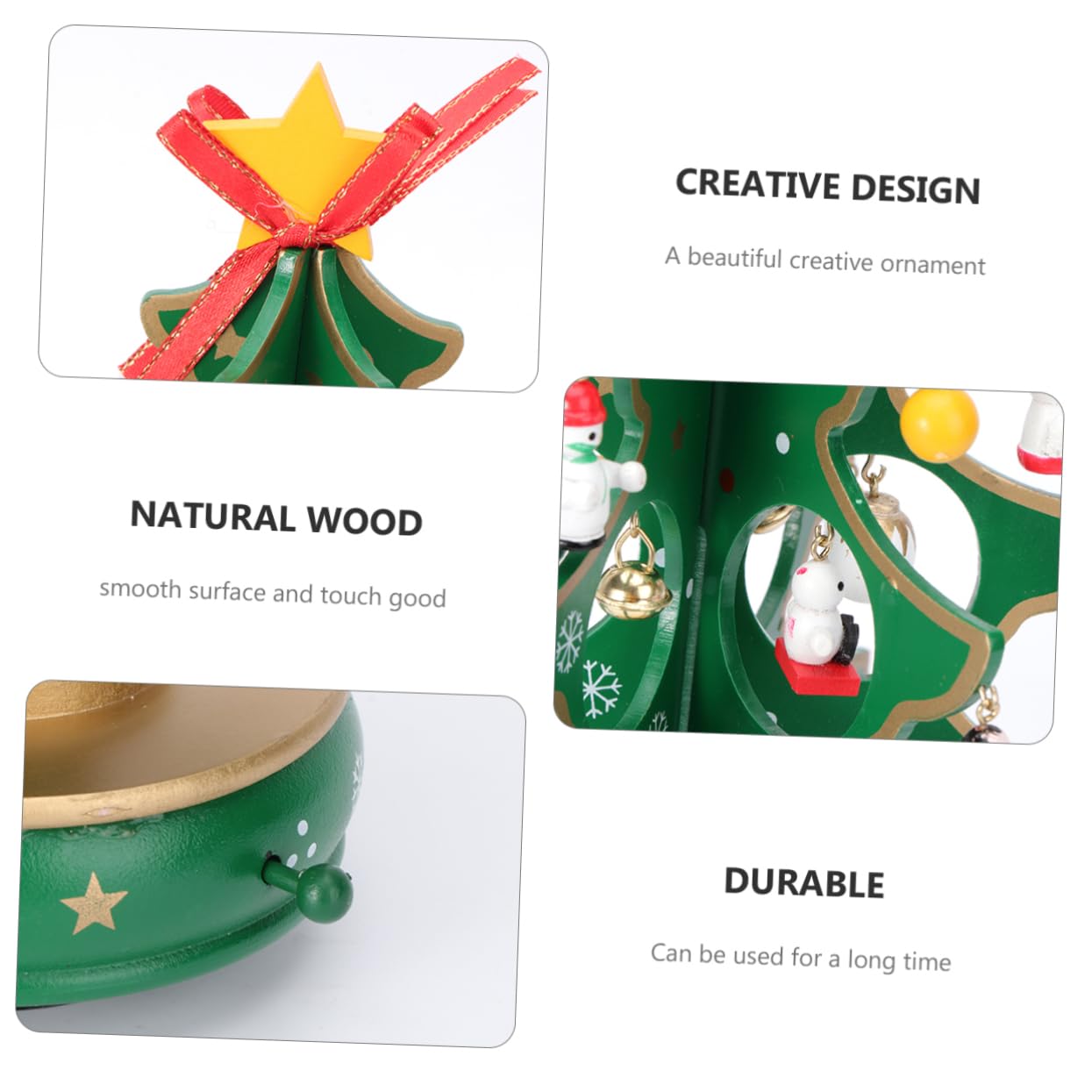 STOBAZA Classic Wooden Christmas Tree Music Box German Music Box Indoor Decoration Pendants