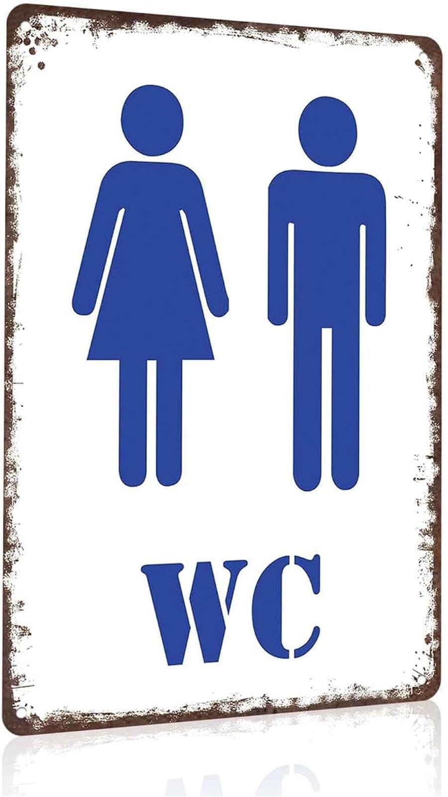 VWWJCCRO Toilet Bathroom Vintage Tin Sign for Home Garage Porch Cafe Club Wall Decor Plaque Indoor Outdoor 8 X 12 in