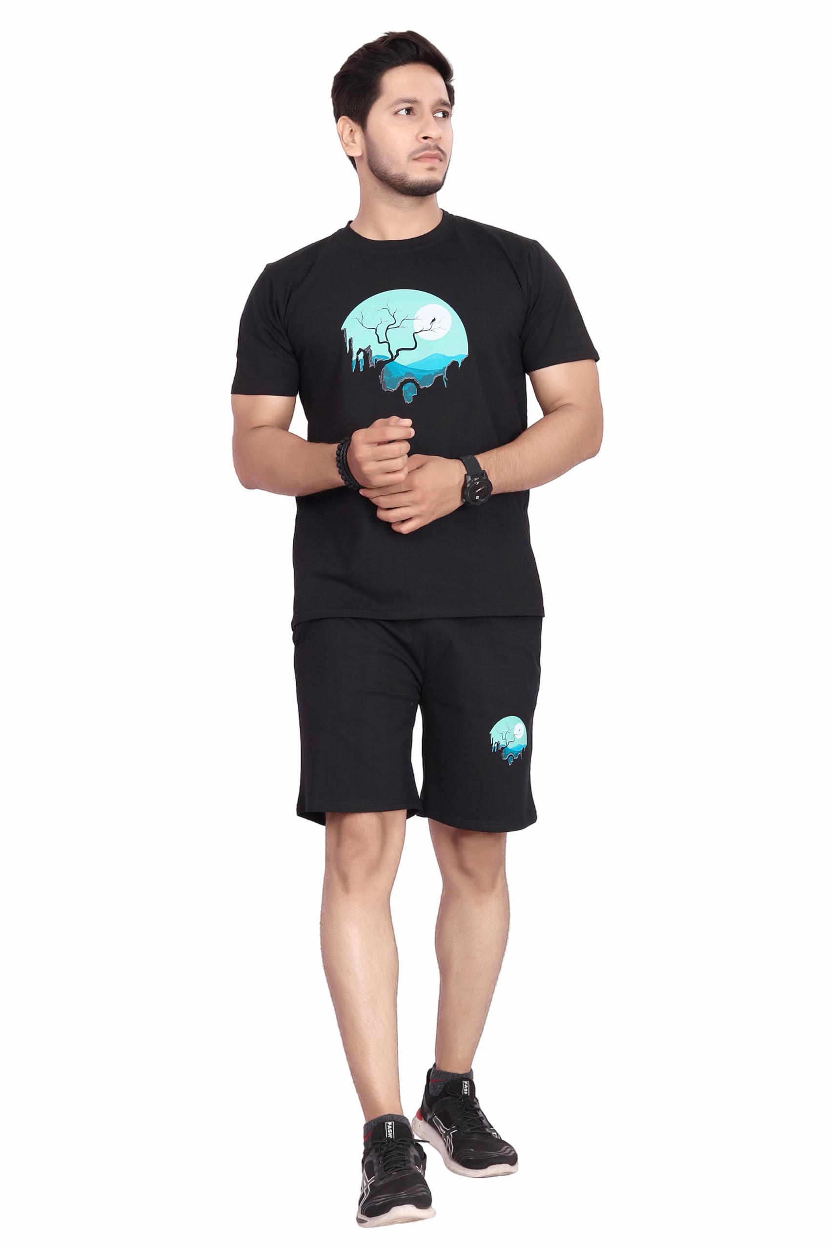 BAGHADBILLO Cotton Printed Shorts and T-Shirt
