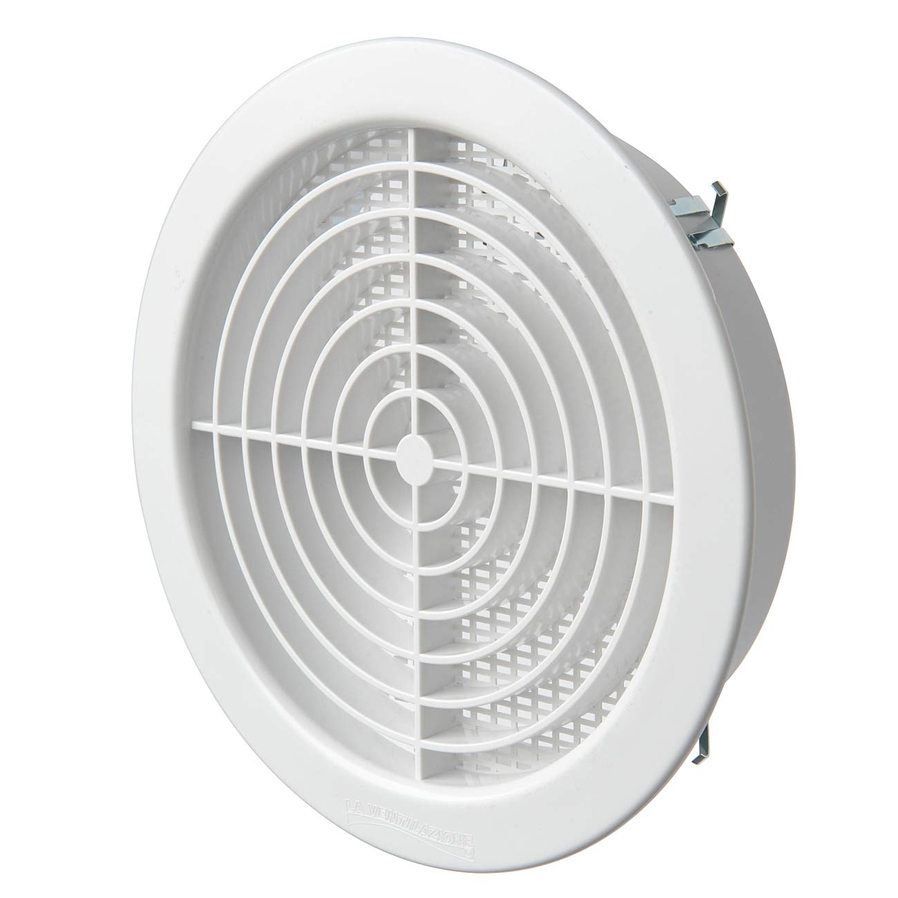 La Ventilazione Blanche First Plast Grid Round A Encastr. D.160 With Fly Net Blanc-Pass Air 135 Cm2