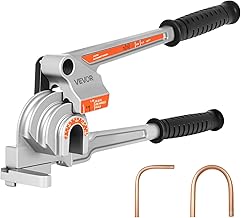 VEVOR Rohrbiegegerät, 6,35/9,525/12,7 mm Außendurchmesser, 3-in-1-Rohrbieger mit manueller Wasserwaage, 180°-Biegewerkzeug für Kupfer-Aluminium-Rohre für Autoreparaturen, HVAC-Klimaanlagen