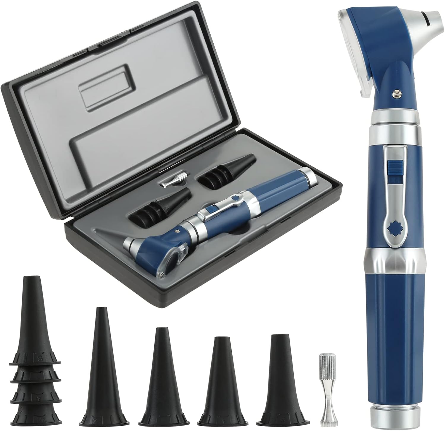 Otoscope Kit, Ear Scope with Light, 3X Magnification, 4 Speculum Tips