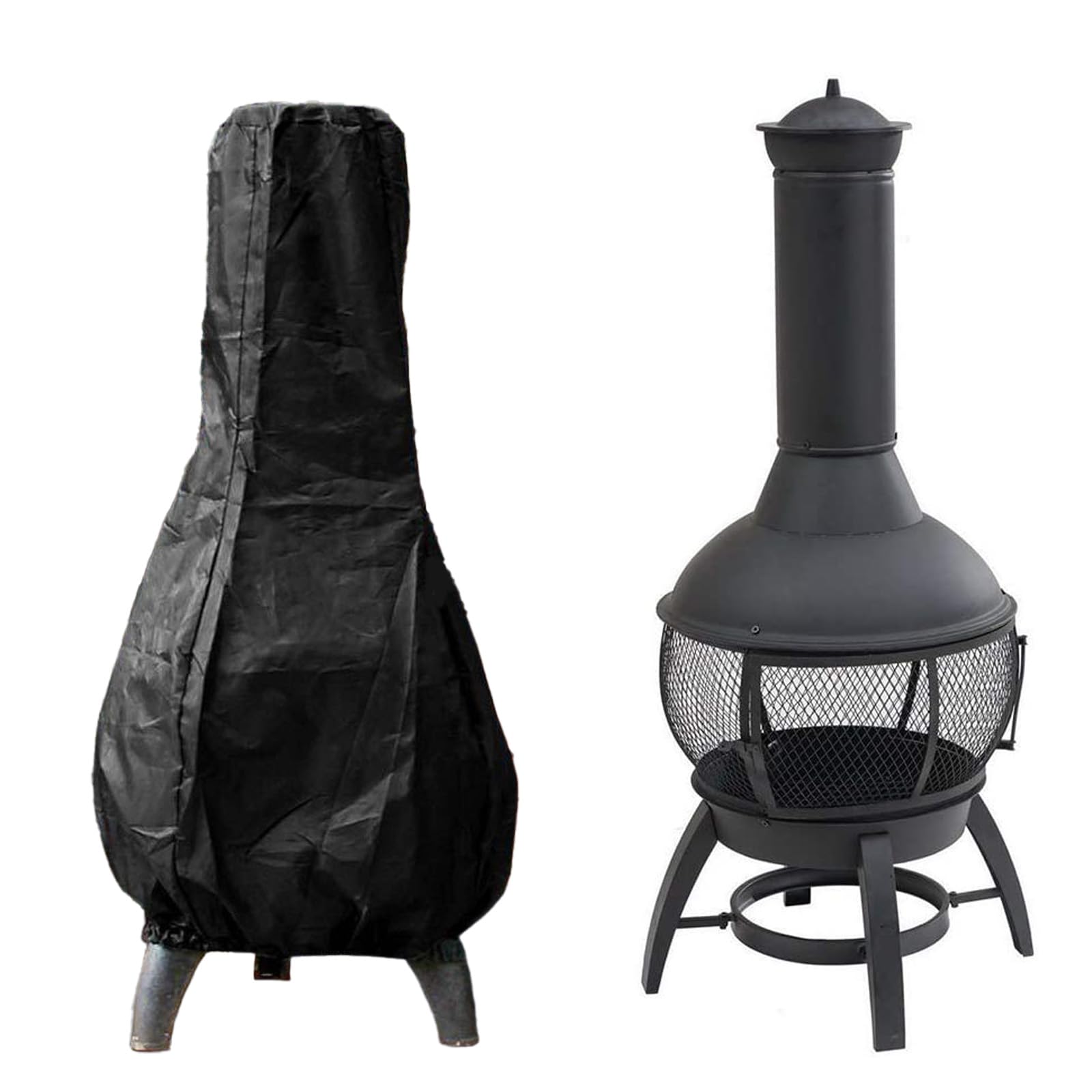 Shmziy Black Chiminea Covers Waterproof, Protective Fire Pit Heater Cover, Outdoor Patio Chiminea Caps, Outdoor Patio Chiminea Covers Durable Wood Burning Chimineas Covers For Clay Chiminea (Black)