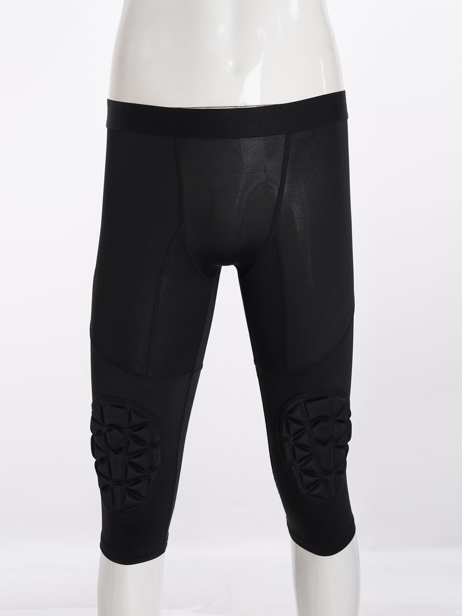 Jhaoyu Leggings corti sportivi per bambini e ragazzi, con ginocchiere