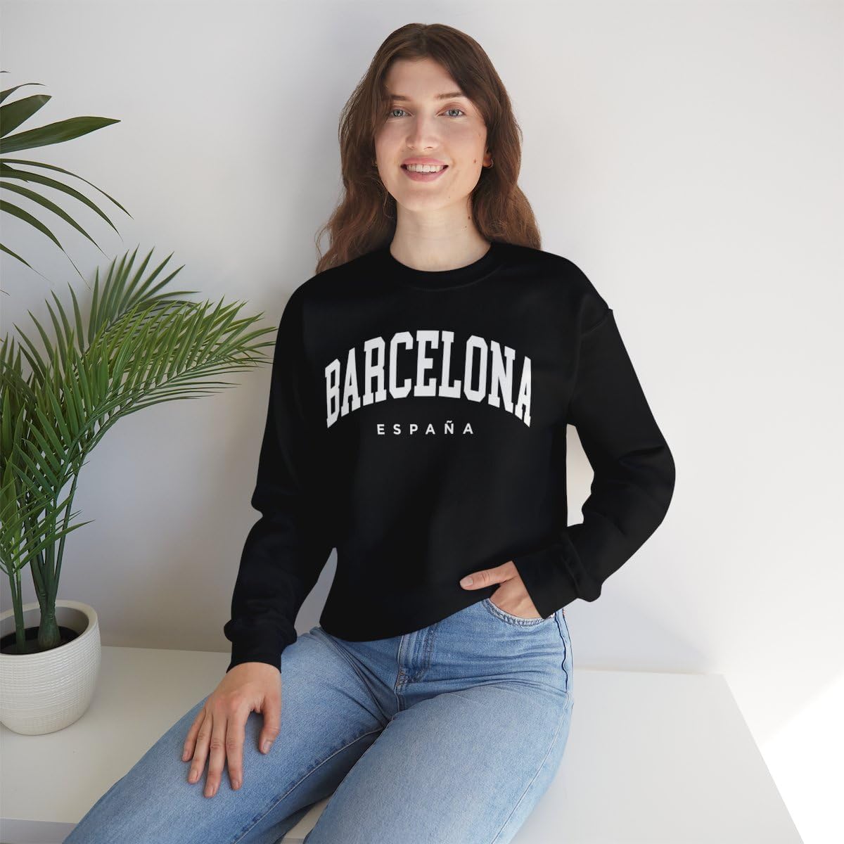 Barcelona Spain Adult Unisex Crewneck Sweatshirt