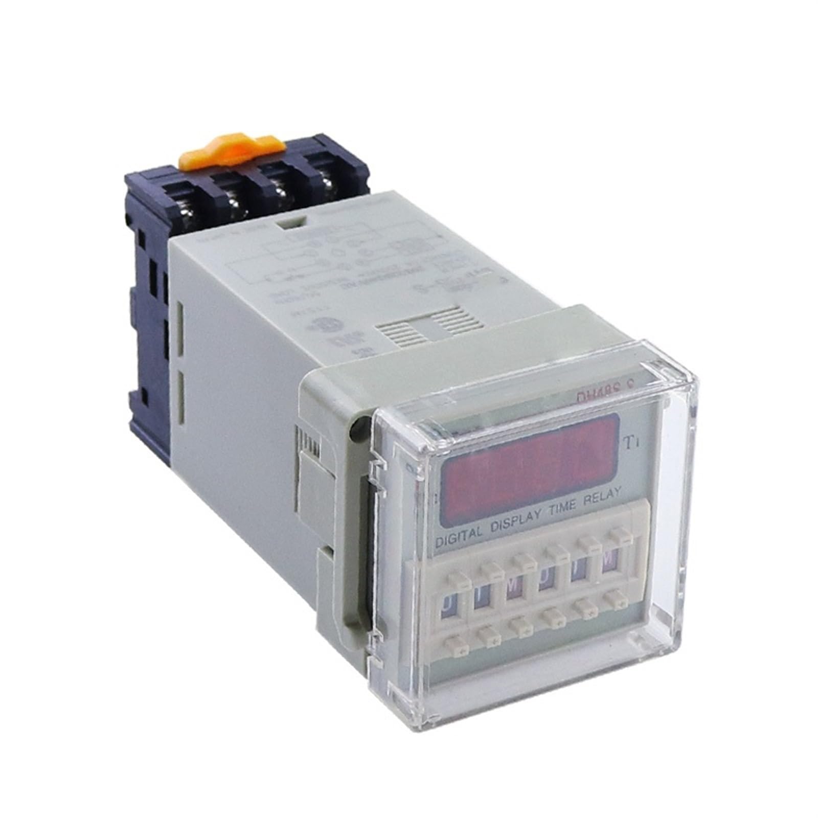 Relè temporizzato DH48S-S Relè temporizzato digitale 0.1S-99H Ore Relè temporizzato digitale 12V 24V 110V 220V con base presa inclusa (Size : DC24V)