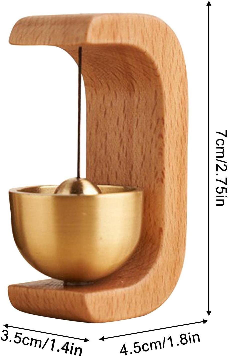 Ostin Shopkeepers Bell for Door Opening, Wooden Wind Chime, Small, Magnetically-Attached, Minimalist Decor 1