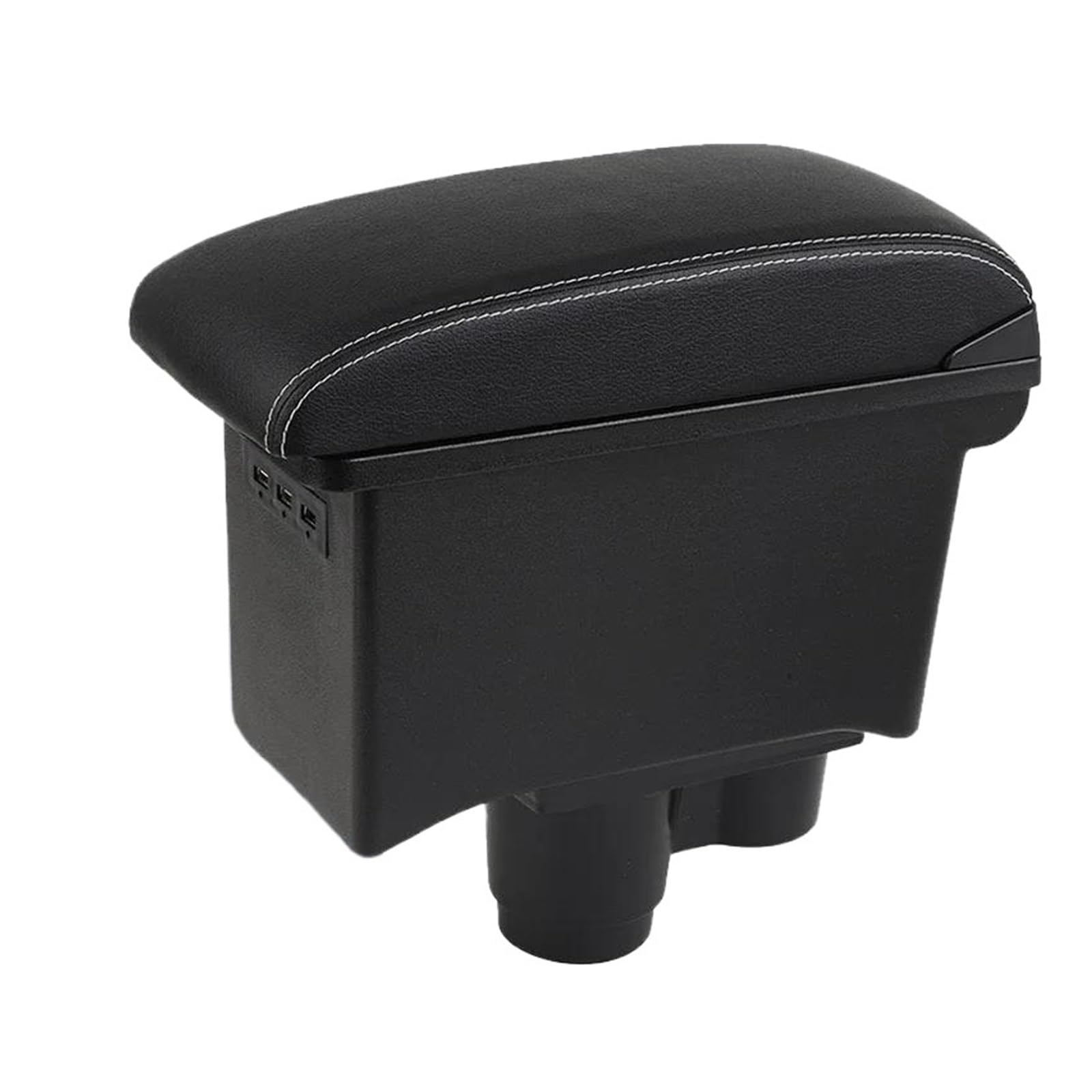 REOKIP For Renault For Dacia For Duster 2019 2020 2021 2022 Car Armrest Box Central Storage Box Car Arm Rest Box(Black white 3USB)
