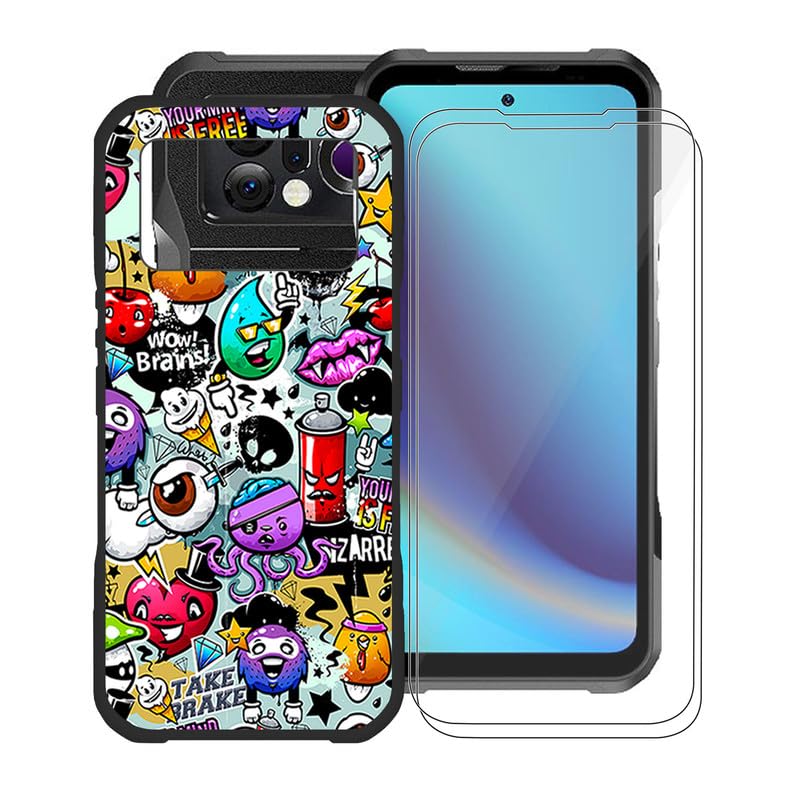 Custodia 2 In 1 Per Doogee V Max Pro: Cover In TPU Morbida + Pellicola In Vetro Temperato 9H, Nero - 5