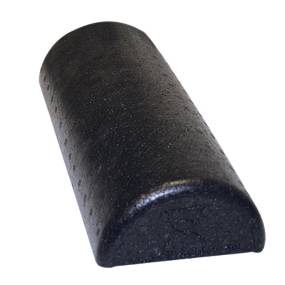 CanDo 30-2291 Foam roller half-round / Fascial roll / Massage roll - Pilates, Physio, Yoga, trigger point, 31 x 15 x 10 cm, black