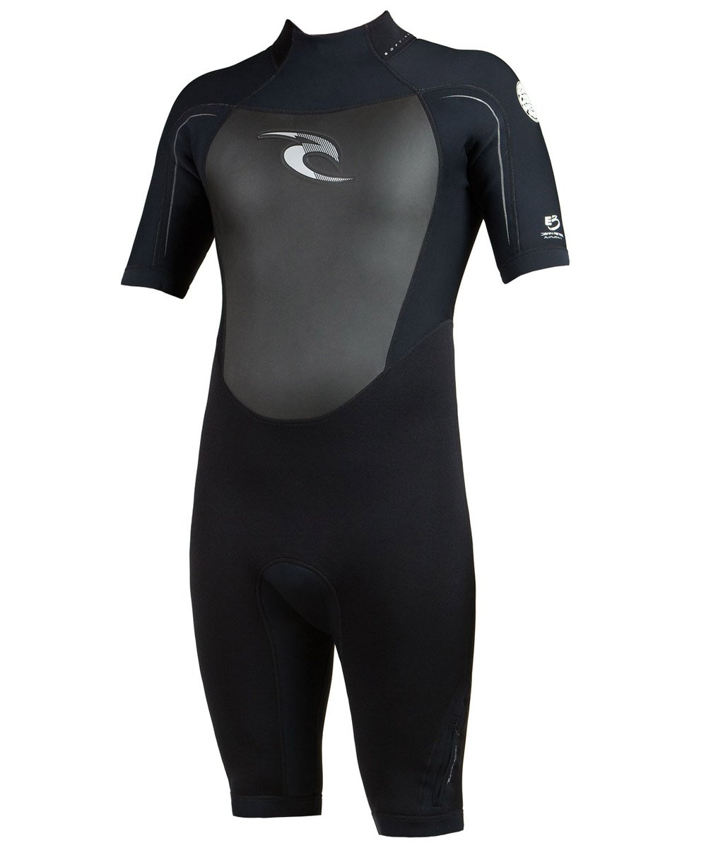 Rip Curl Dawn Patrol Short Sleeve Spring Suit (Black/Black/Silver, Large Tall)