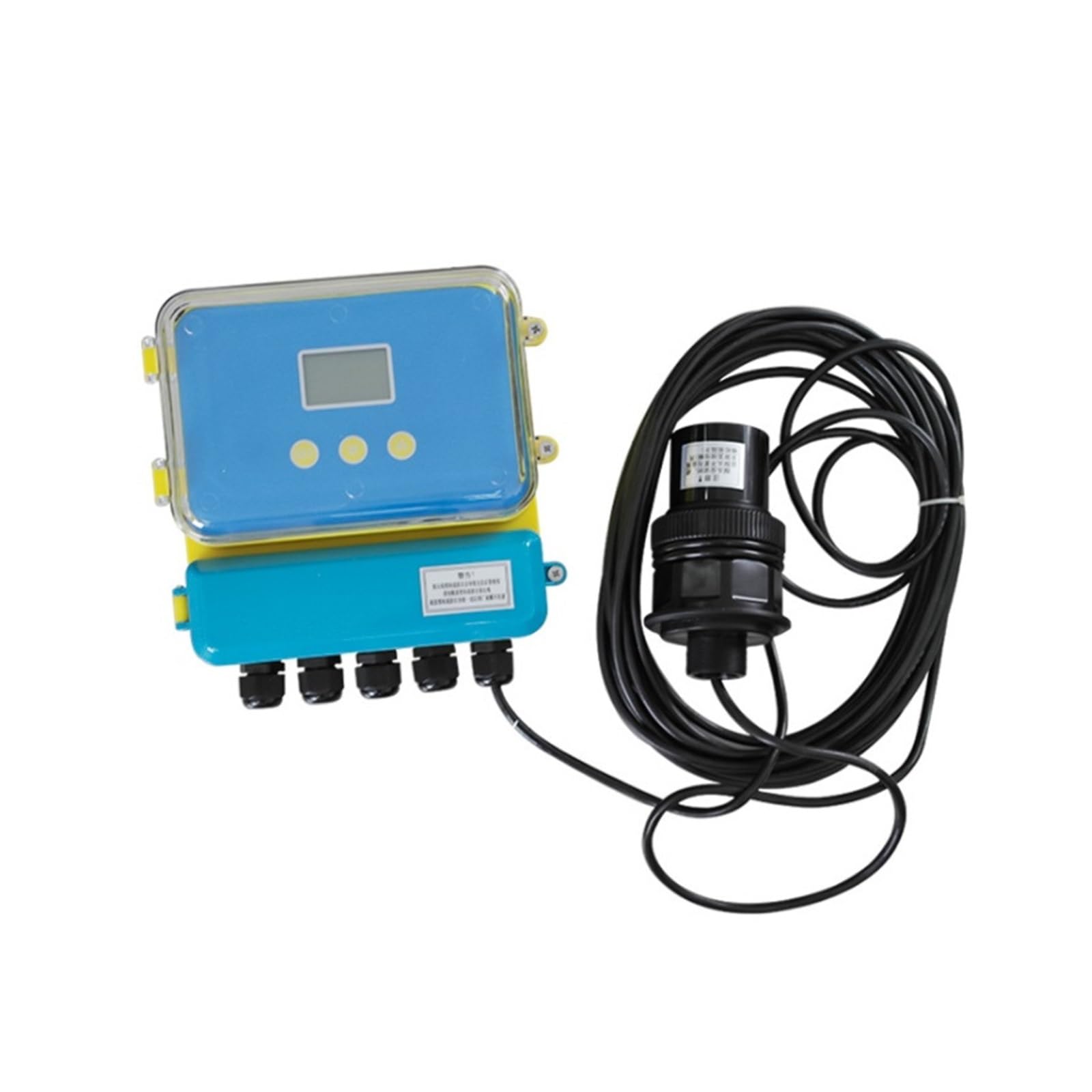Medidor de flujo ultrasónico canal/drenaje abierto, medidor agua río Sensor líquido RS485 (opcional) 4-20 mA, transmisor sin contacto Fácil de configurar(Integrated RS485)