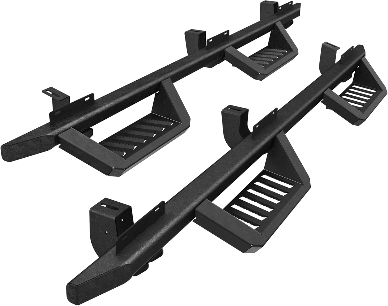 Running Boards Compatible with 2007-2018 Jeep Wrangler JK 4 Doors, 5.2" Side Step Rails, Heavy-Duty Black Carbon Steel Nerf Bars for Wrangler JK (07-18 JK 4 Doors)