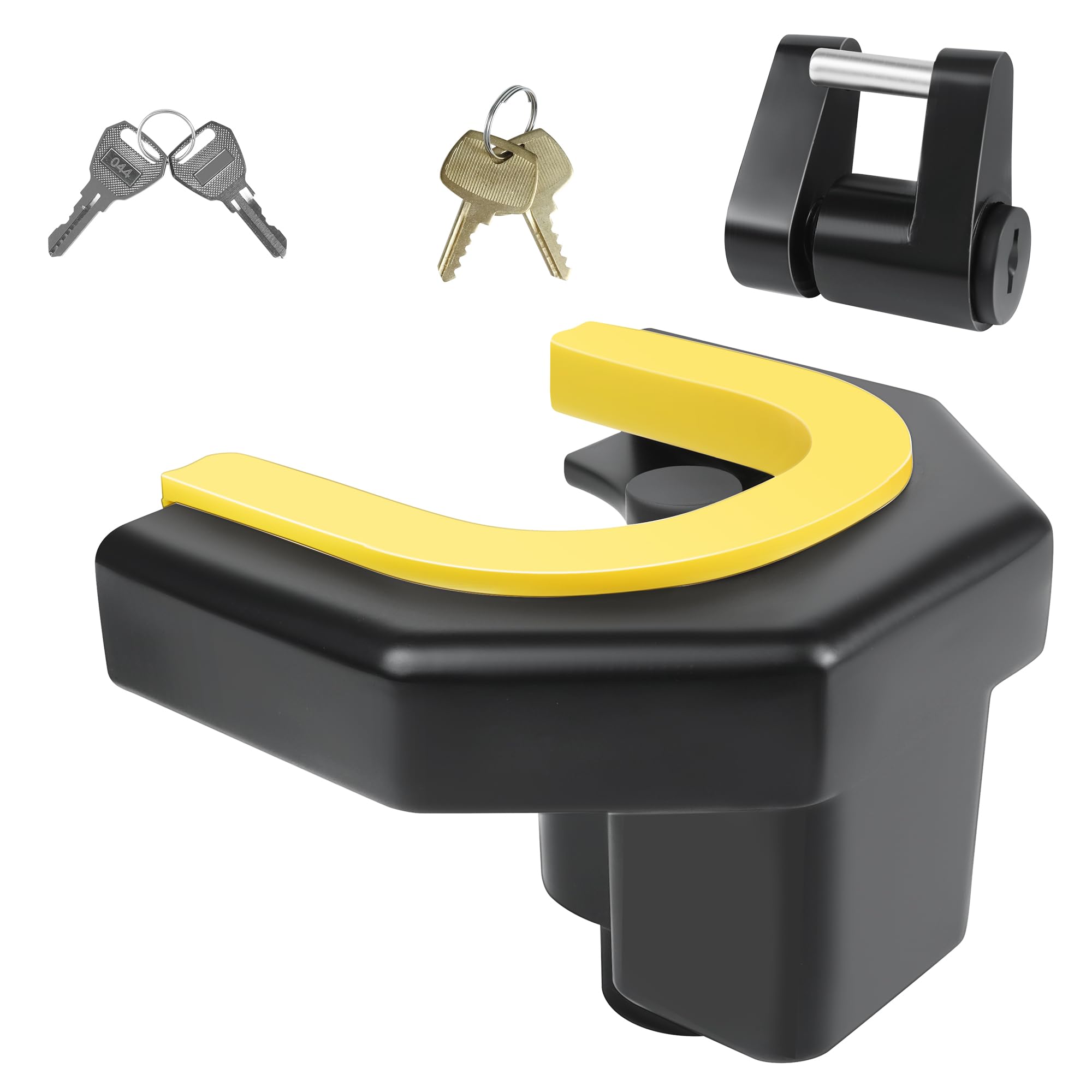Heavy Duty Anti-Theft Lock Cylinder, Trailer Hitch Coupler Lock Kit, Boats and Trailers, Fits 2" Ball Couplers