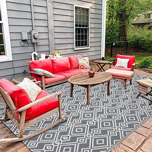 HEBE Outdoor Rug 6'x9' for Patios Waterproof Reversible Patio Mat Clearance Outside Door Mat Camping RV Tent Carpet Geometric Area Rug for RV,Patio,Deck,Beach,Balcony,Camper,Porch - Image 6
