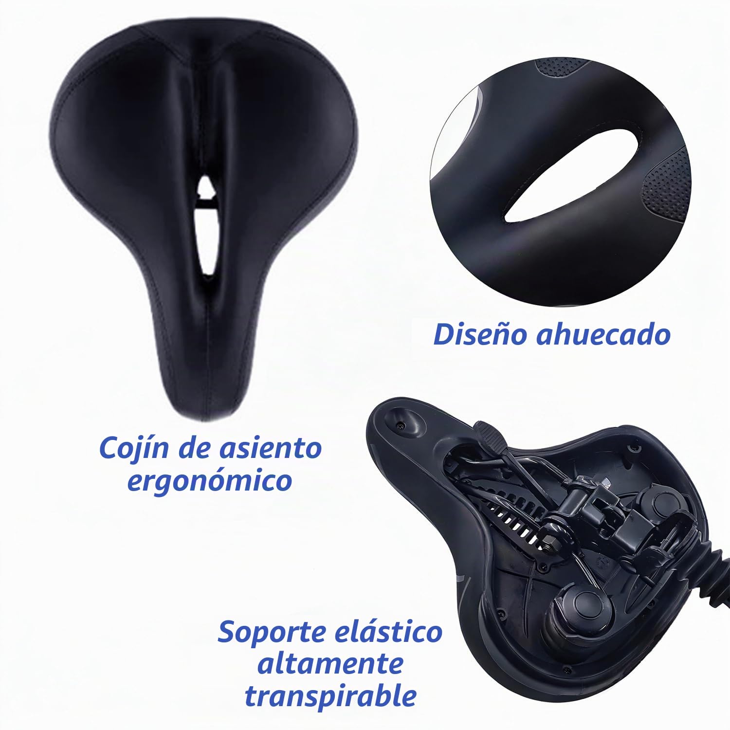Asiento Plegable de Altura Ajustable para Scooter eléctrico, Sillín para Patinete Eléctrico, 40-58 cm de Altura del Asiento con Asiento Amortiguador, para 13-17 cm Bordes curvos