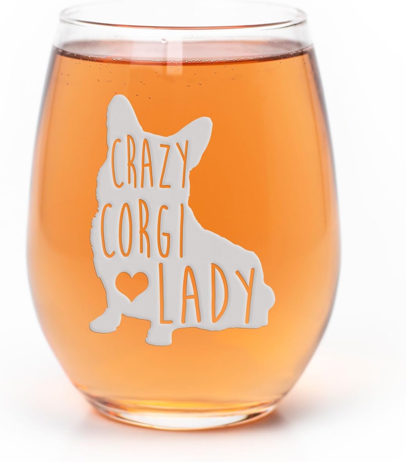 Crazy Corgi Dog Lady Stemless Wine Glass - Corgi Gift for Dog Mom - 2 Glasses