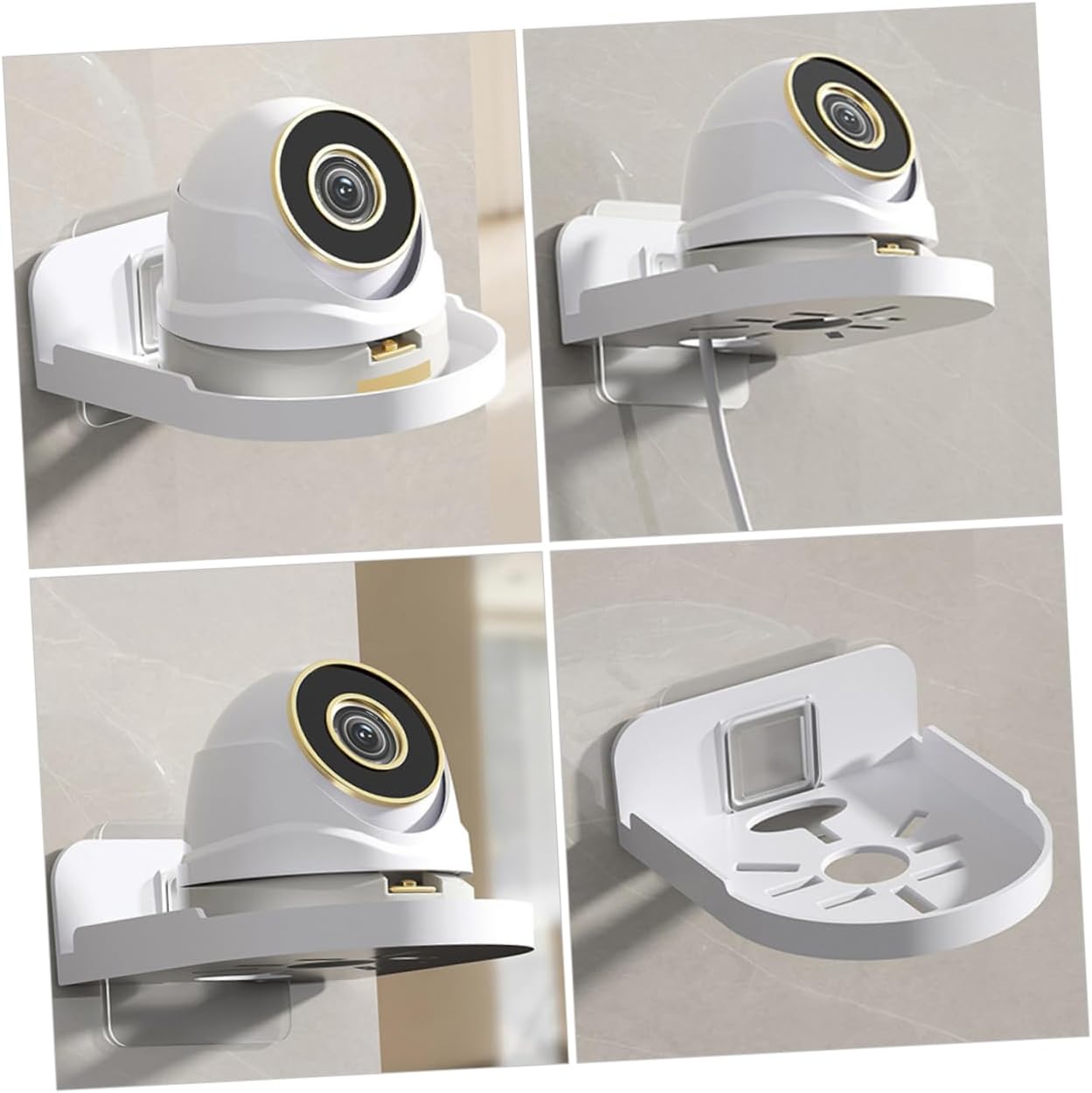 SOLUSTRE 2pcs Bathroom Shelf Webcam Stand Wall-Mounted Storage Rack for and Router