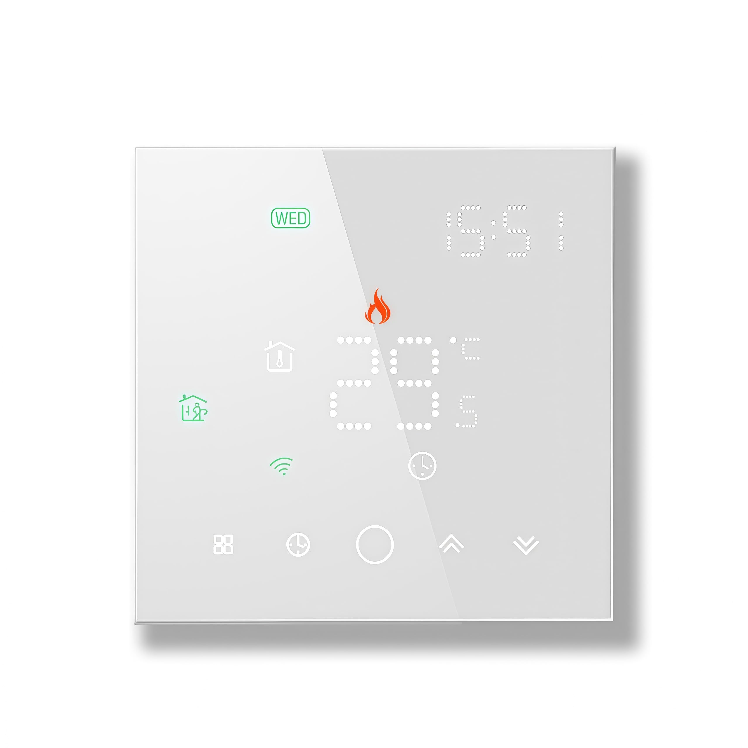 003 Serie WI-FI Termostato - Termostato Programmabile Touch Screen per Riscaldamento Acqua/Elettrico/Caldaia - Controllo Remoto Tramite Cellulare Funziona con Alexa, Google Home, IFTTT