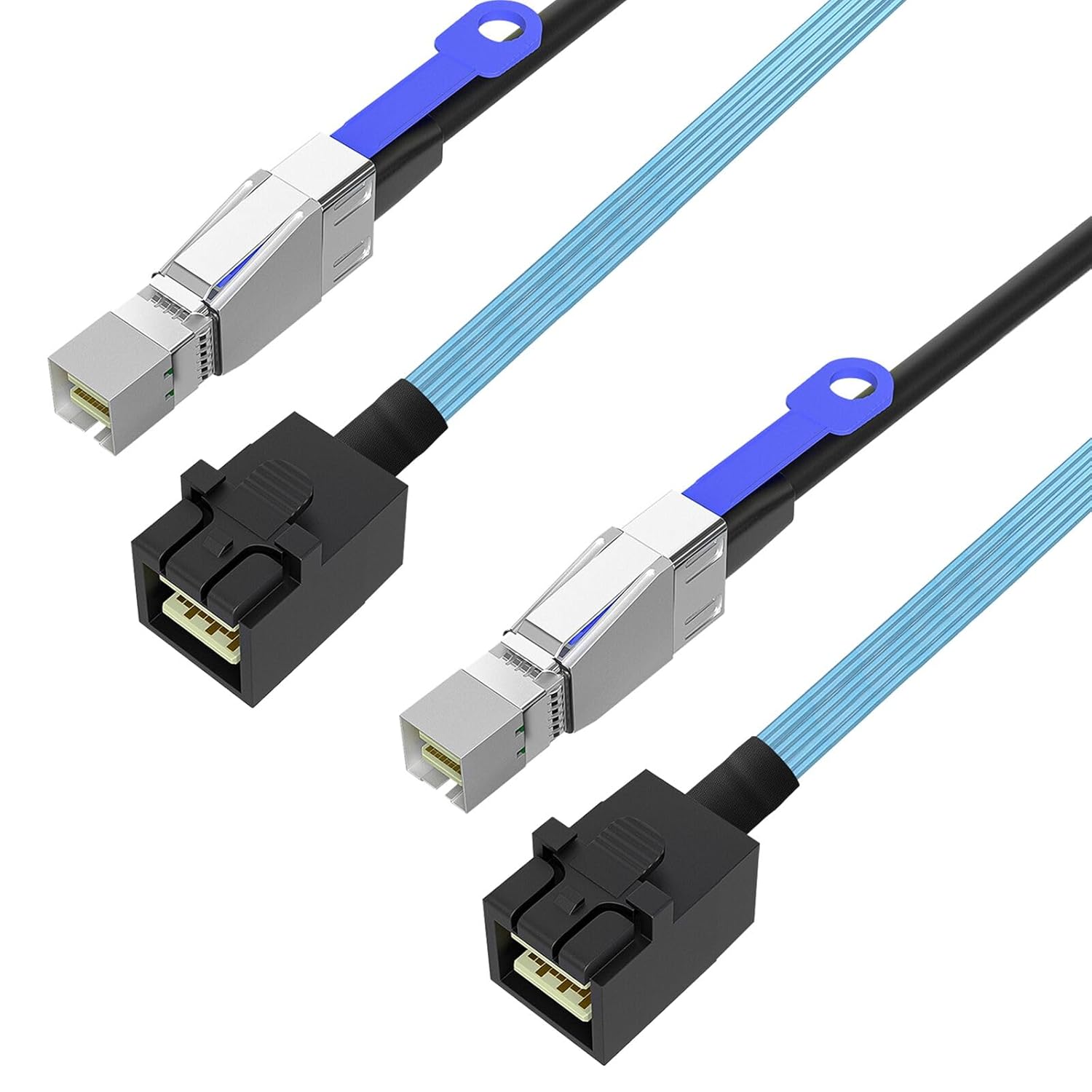 SFF-8644 to SFF-8643 Data Cable (2 Pack 2M/6.56FT) Mini SAS HD to Mini SAS Adapter for HDD/SSD Storage, RAID Arrays, Servers, Data Centers - Durable Data Transfer Extension Cable