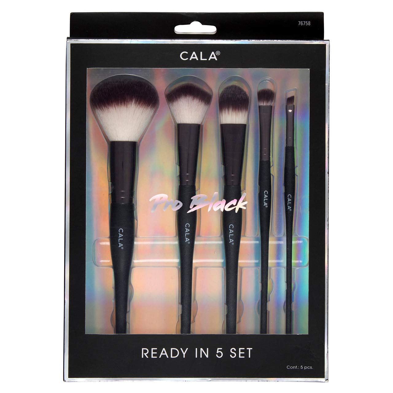 Cala Regular Useful Latest Beauty Fashion Makeup Cosmetic Makeup Brush 5 Pcs Pro Black Ready Set For Girl, Women & Professionals